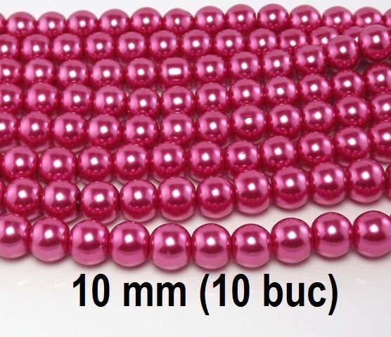 Perle de sticla, 10 buc, 10 mm, PS10-FCS