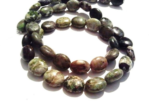 1b rainforest jasper ,disc oval 10x8mm PAD3077