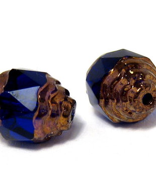 Margele din sticla, cu capete ondulate, 8x10 mm