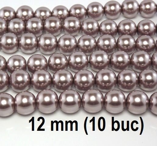 Perle de sticla, 10 buc, 12 mm
