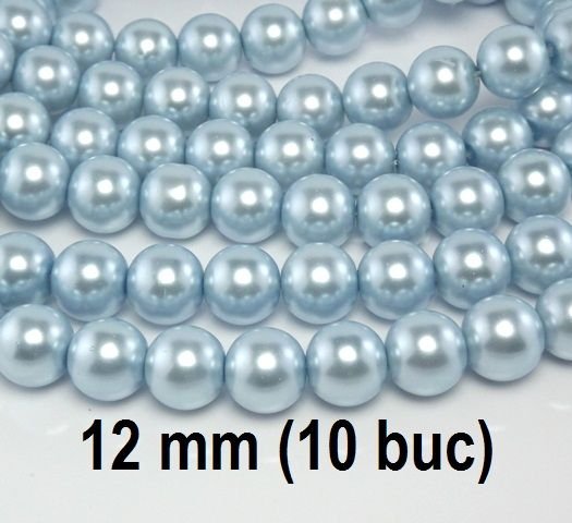 Perle de sticla, 10 buc, 12 mm, PS12-BC