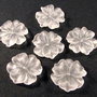 4695 - (1 buc) Floare sculptata, cristal de stanca, frosted, 20x5mm