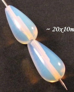 4703 - (8buc) Opalit, picatura, 20x10mm
