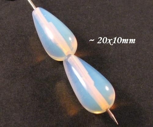 4703 - (2buc) Opalit, picatura, 20x10mm