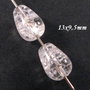 4708 - (2 buc) Cristale de gheata, sticla crackle, picatura, 13x9,5mm