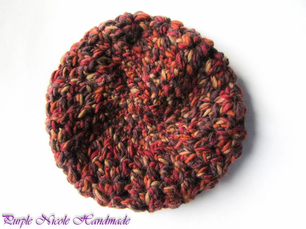 Autumn - caciula bascuta slouchy hat maro, ruginiu