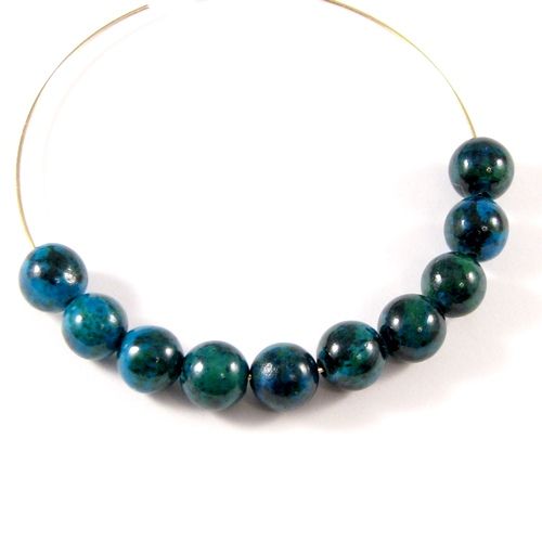 4717 - (10 buc) Chrysocolla de sinteza, sfere 7,7-8mm