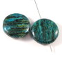 4720 - (2 buc) Chrysocolla de sinteza, banuti, 25x8-9mm