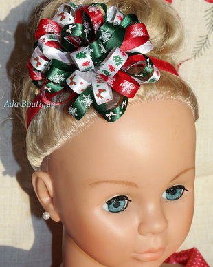 Bentita elastica rosie cu pop-pom