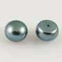 PE613 Perle de cultura peacock cabchon partial gaurit 11mm (2buc)