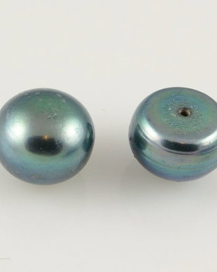 PE613 Perle de cultura peacock cabchon partial gaurit 11mm (2buc)