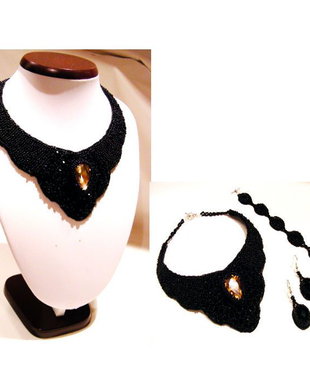 Set " roz piersica & negru "