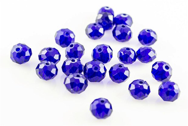 ST1063 Rondele de cristal albastru inchis, fatetat, 10x7.5mm