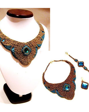 Set " albastru auriu"