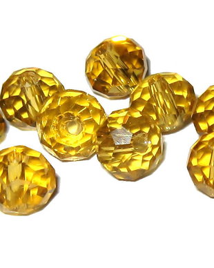 Cristale din sticla, 6x4 mm, auriu inchis