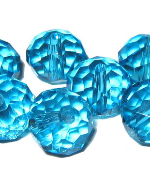 Cristale din sticla, 6x4 mm, aquamarin