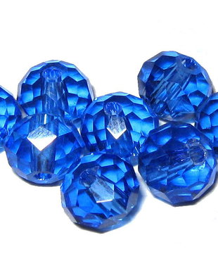 Cristale din sticla, 6x4 mm, albastre