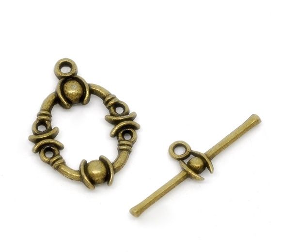 Inchizatoare toggle finisaj bronz 21x17mm (BZ0026)