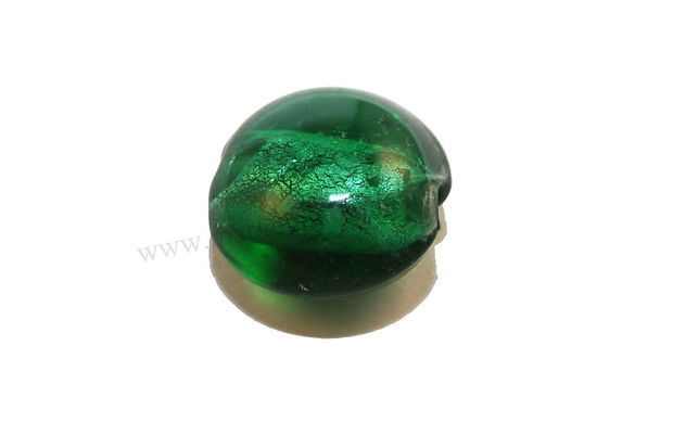 Margele de lampa, foil, 10 mm, verde inchis