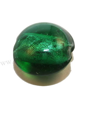 Margele de lampa, foil, verde inchis, 12 mm