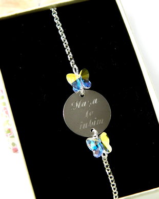 Bratara personalizata - banut/charm argint