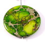4754 - Pandantiv, variscite, disc, verde