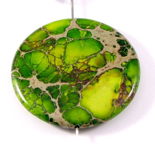 4754 - Pandantiv, variscite, disc, verde