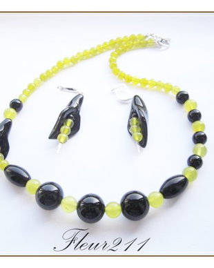 SET- ONIX NEGRU SI AGATE OLIVE