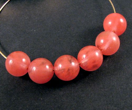 4765 - (4buc) Margele, cuart cherry, sfere, 10mm