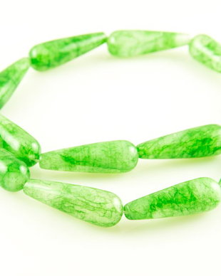 JA1076 Jad verde picatura, 30x10mm
