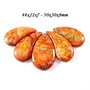 4785 - REZERVAT FED - SET, baza colier pandantiv 5 piese, sediment marin, portocaliu orange beige, virgula picatura lacrima