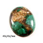 4791 - Cabochon oval, malachite & bronzite