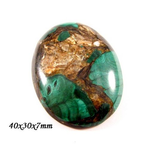 4791 - Cabochon oval, malachite & bronzite