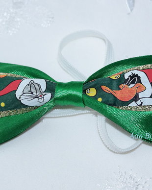 Mini papion de Craciun pentru copii Duffy-Duck verde