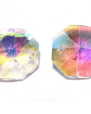 Pandantiv din sticla, cristal AB, 14x8 mm