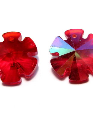 Pandantiv din sticla, rosu AB, 14x12 mm