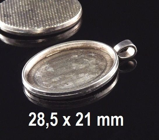 Baza pandant, antichizat, 28,5 x 21 mm