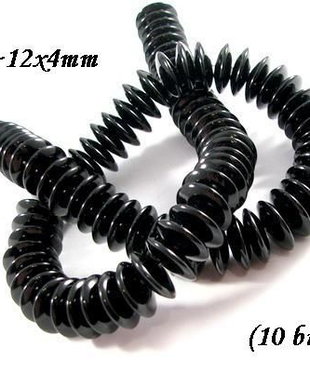 4158 - 40 buc Margele onix discuri negru