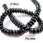 4159 - 5buc Margele onix negru rondele fatetate