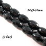 4161 - 2buc Margele onix negru butoias fatetate