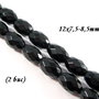 4162 - 2buc Margele onix negru butoias fatetate