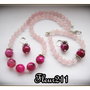 SET- AGATE FUCSIA SI CUART ROZ