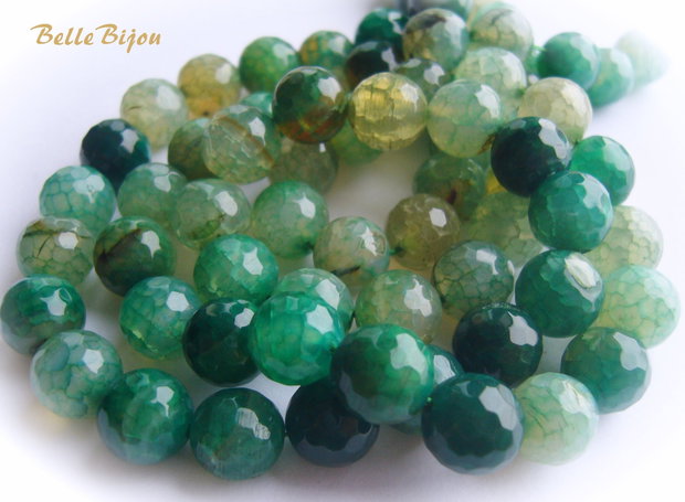 Agate crab fire verde crud fatetate de 10 mm