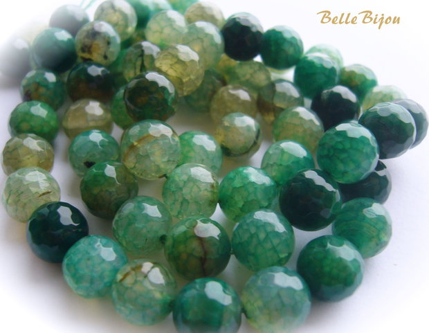 Agate crab fire verde crud fatetate de 10 mm