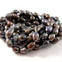 4843 - Sirag perle de cultura gri petrol cu irizatii mov, 8-11x7-8mm, 143 buc.