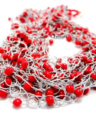 Colier "Red & Silver"