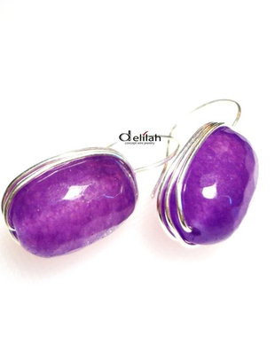 Cercei “Elegantly Waved”, agate mov