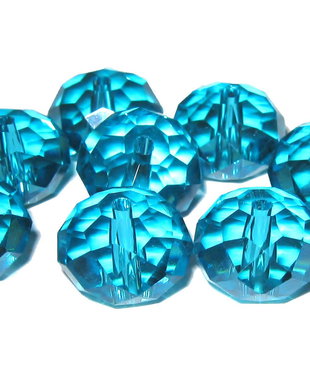 Cristale din sticla, 12x8 mm, turcoaz