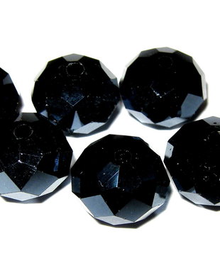 Cristale din sticla, 12x8 mm, negre