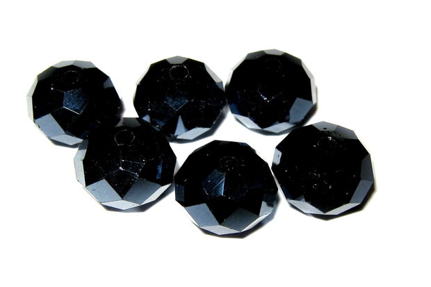 Cristale din sticla, 12x8 mm, negre